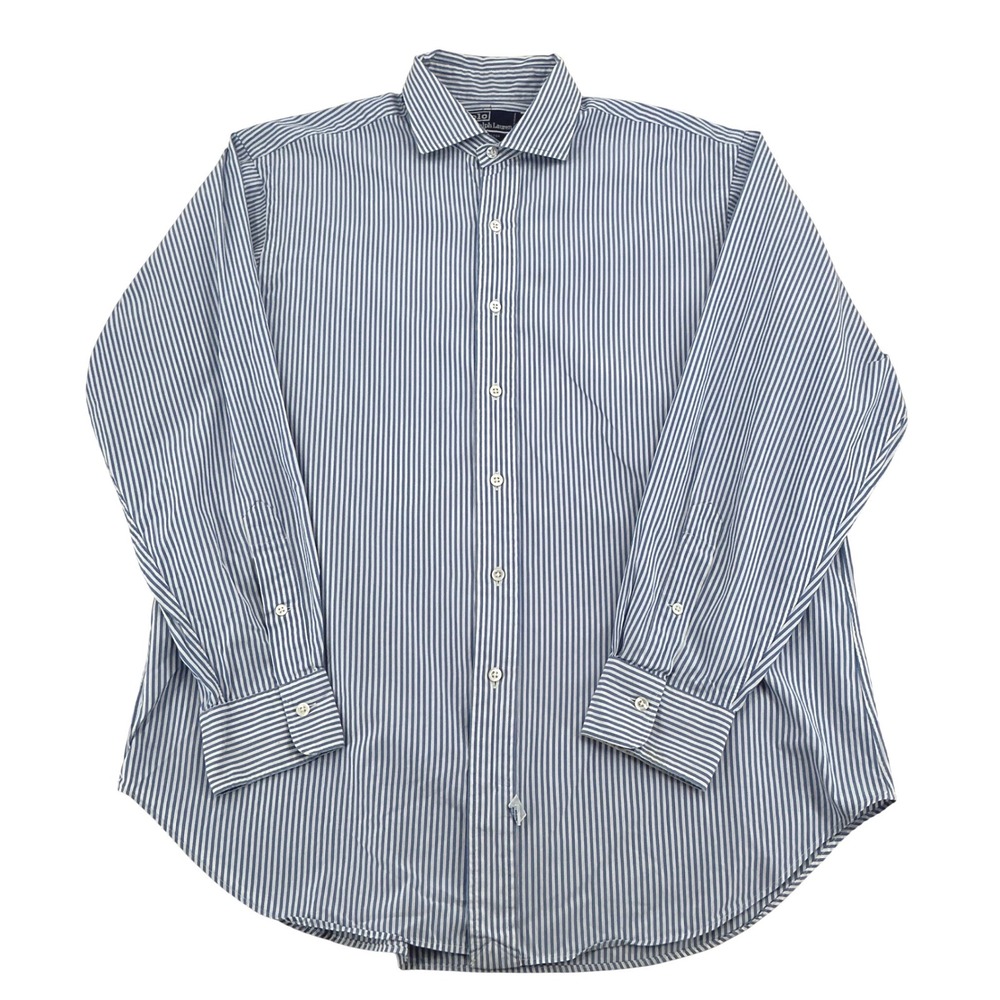 Polo Ralph Lauren Button Down Mens 16.5 Blue White Striped Classic Preppy Office